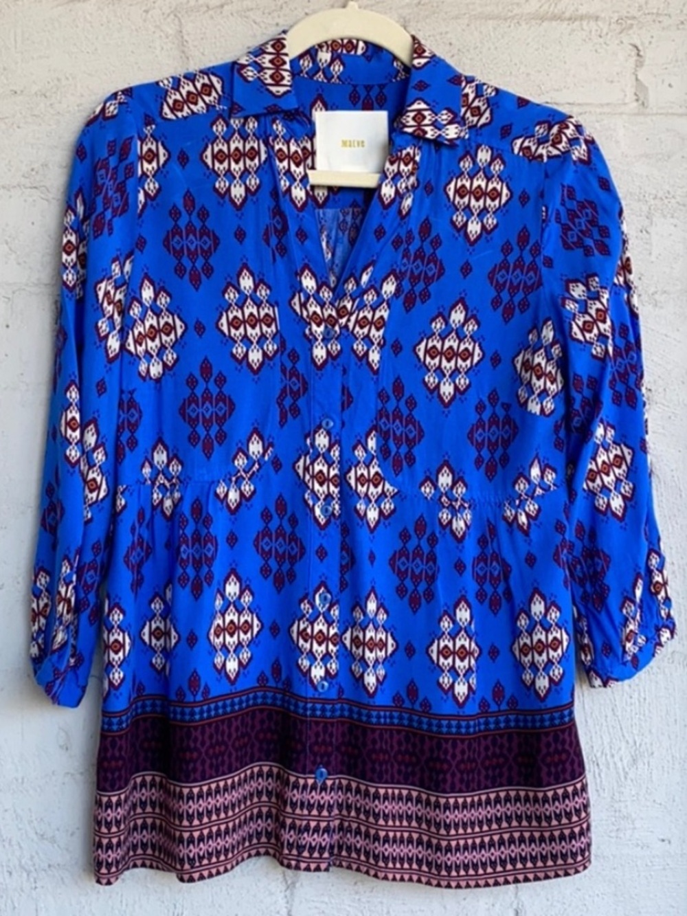 Anthropologie Maeve Woodland Walk tribal print top